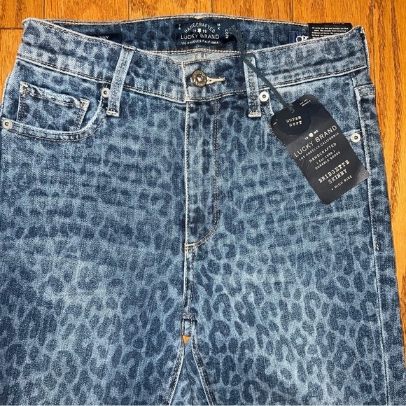 NWT Lucky Brand Bridgette Skinny Distressed Leopard Print Ankle Jeans Size 4/27 - Picture 3 of 12